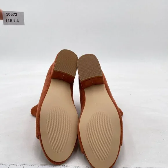 Brown Suede Women Comfort Block Low Heels Peep Toe Back Zipper Ankle Bootie - Picture 6 of 6